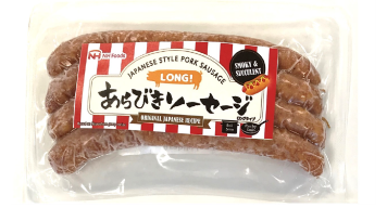 NHフーズの日本風あらびきポークソーセージ（オリジナルレシピ）の商品パッケージ画像。