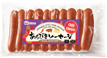 nh-foods-japanese-style-chili-cheese-pork-sausage-packaging NH Foods UK 칠리 치즈 풍미 일본식 아라비키 포크 소시지 패키지 - Japanese Style Pork Sausage with Chili Cheese